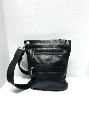 Margot black leather crossbody bag